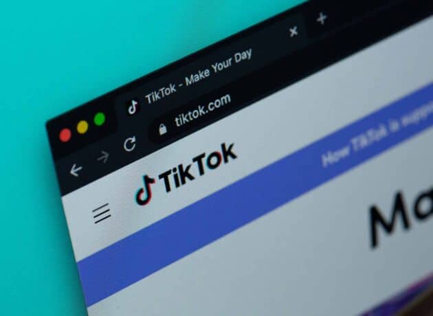 Close Up Of A Computer Screen With Tiktok Loaded 