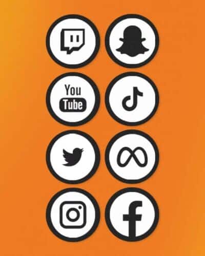 Social Media Logos Such As Snapchat, Meta, Twitter And Instagram
