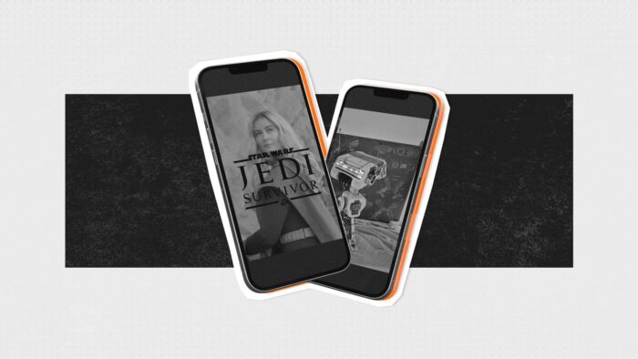 Phones Displaying Star Wars Jedi Survivor - A Popular Game