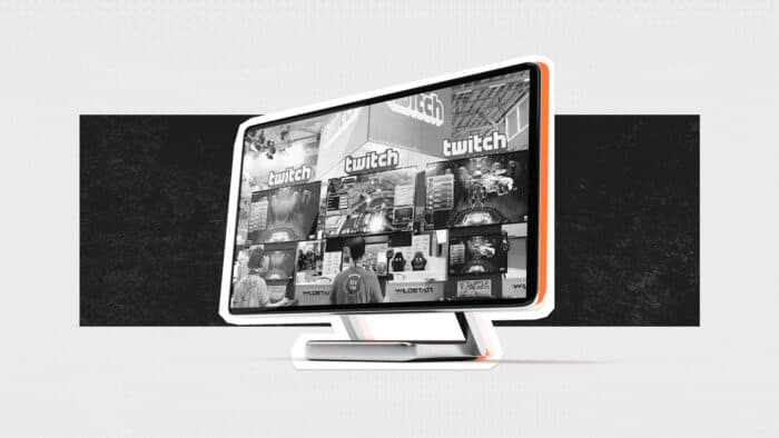 Creators Leaving Twitch Displayed As A Montage Of Streamer Images On A Compute Screen.